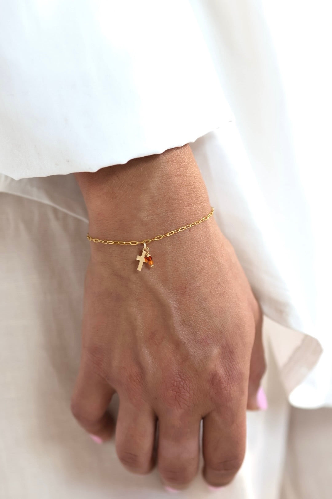 Bracelet en gold filled croix chrétienne