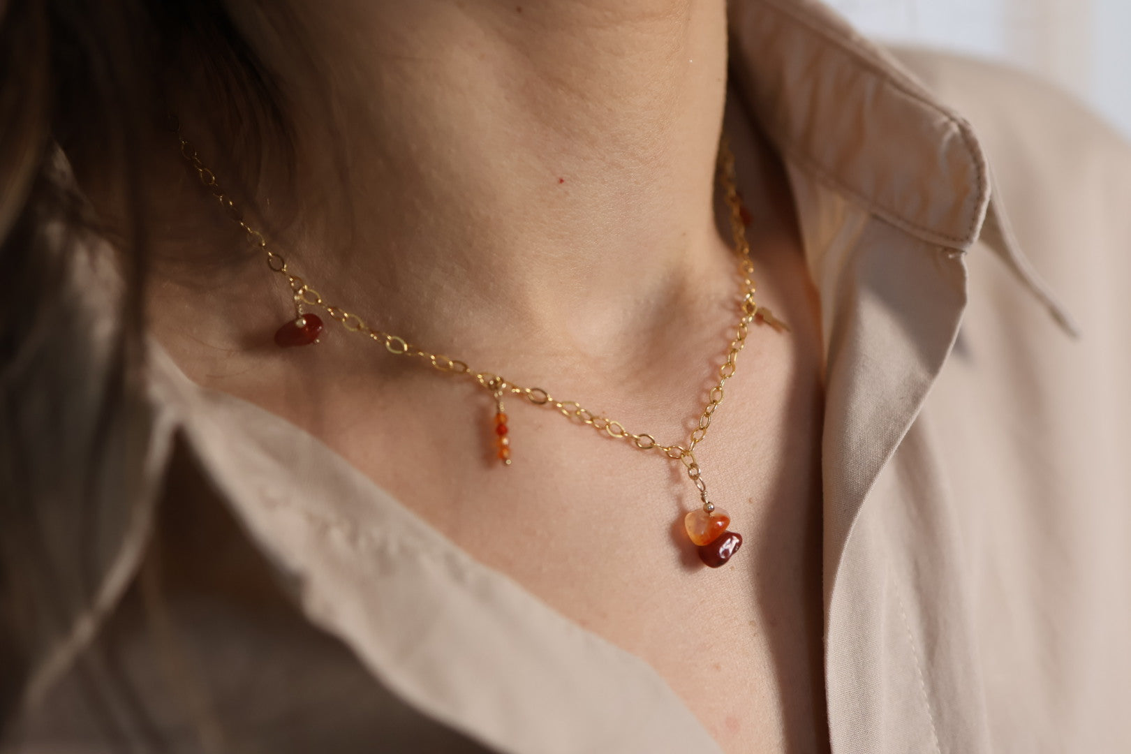 Collier charms en or laminé (gold filled)
