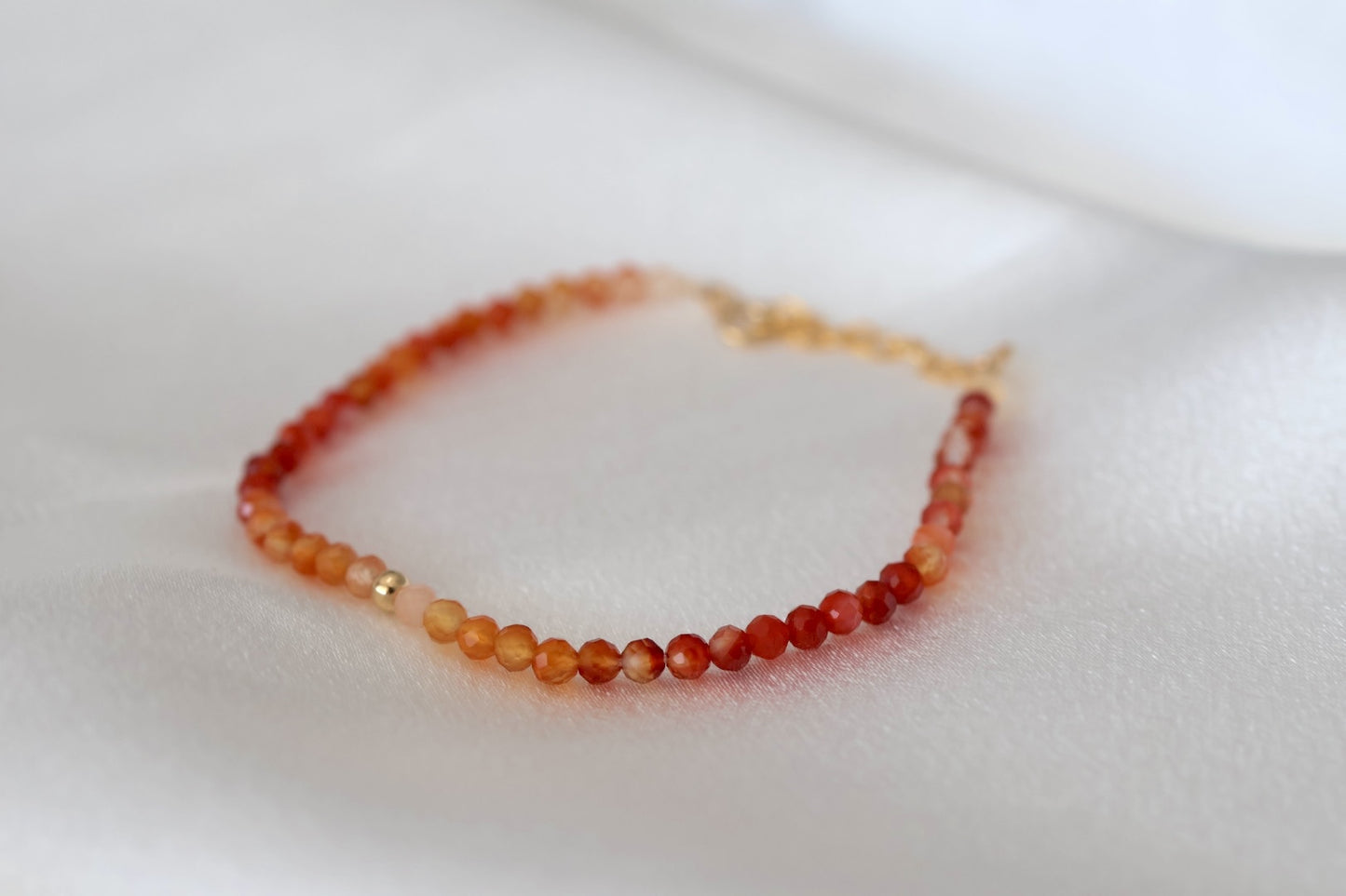 Bracelet en perles de cornaline naturelle