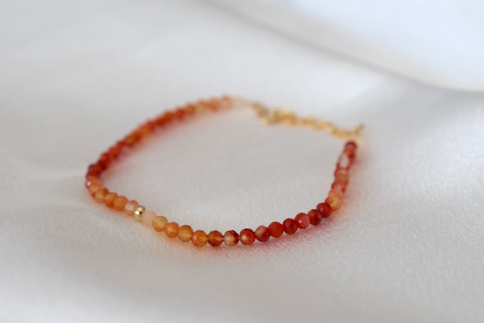 Bracelet en perles de cornaline naturelle
