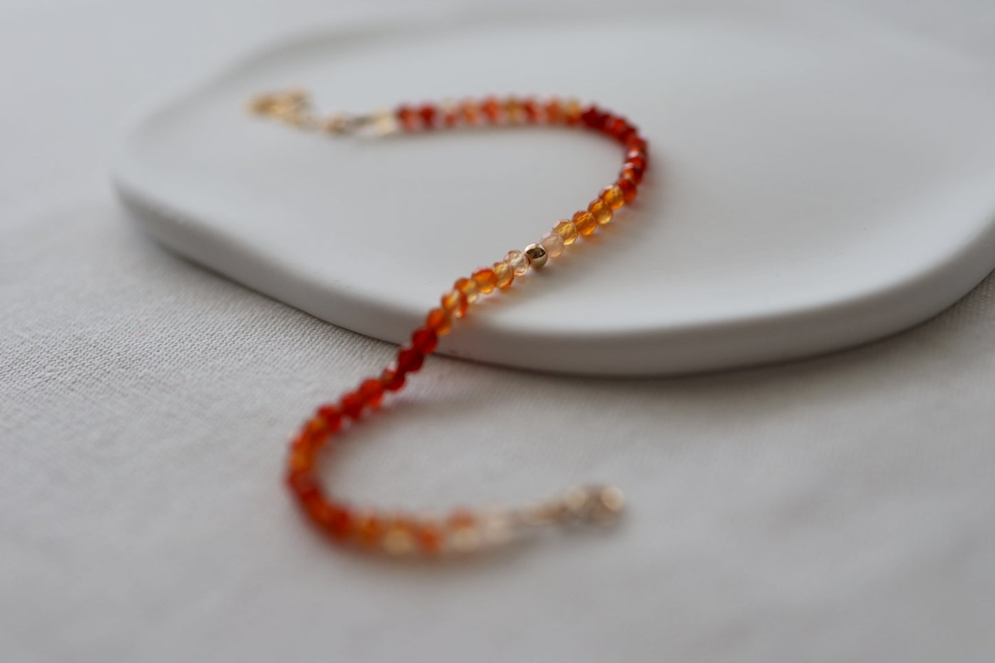 Bracelet en perles de cornaline naturelle